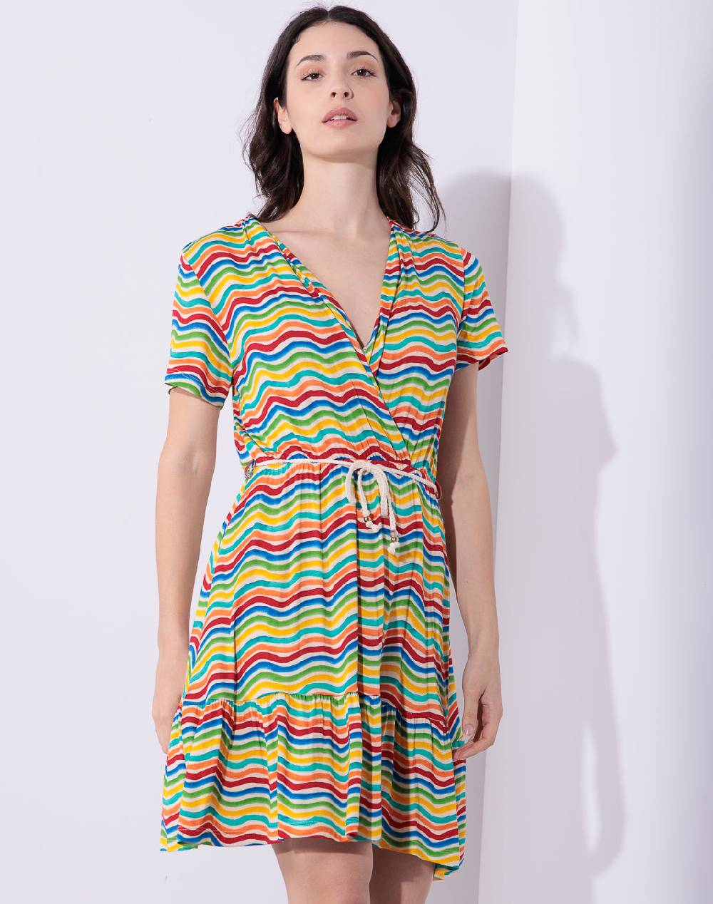 Risskio Amanda - Abito corto in jersey di viscosa stampato