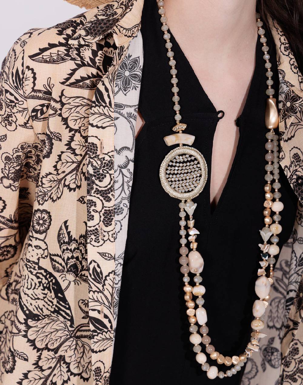 Risskio Arcelia - Collana Con Perline E Lavorazione Crochet