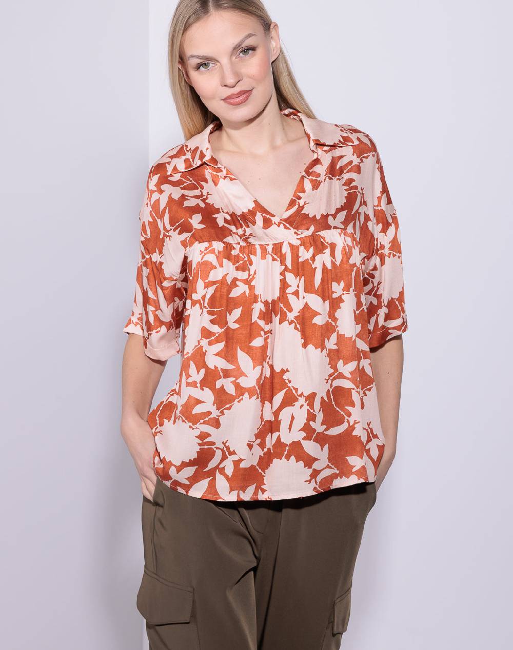 Risskio Arya - Camicia Over In Raso Di Viscosa Stampata