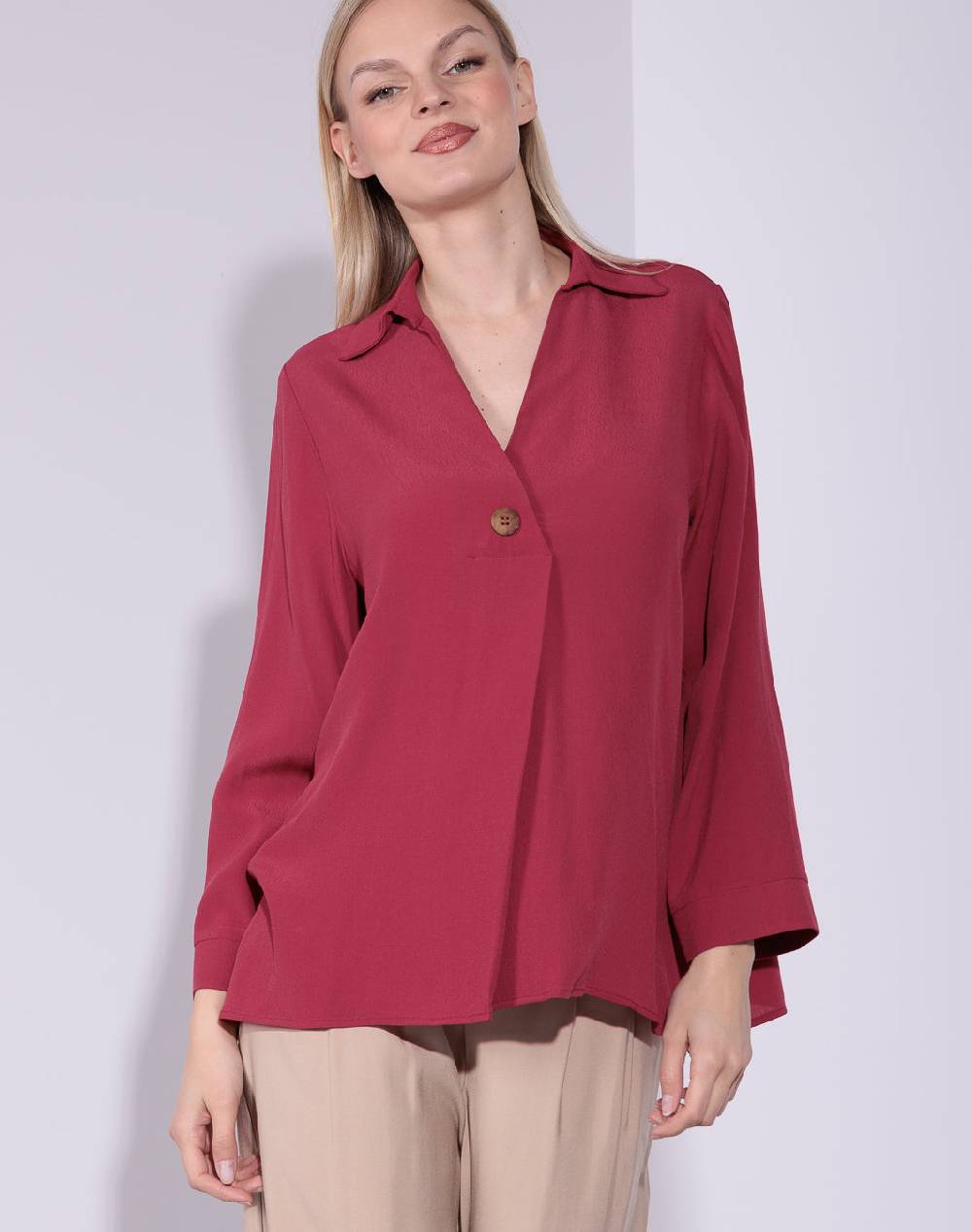 Risskio Jamal - Blusa in georgette di viscosa con dettaglio