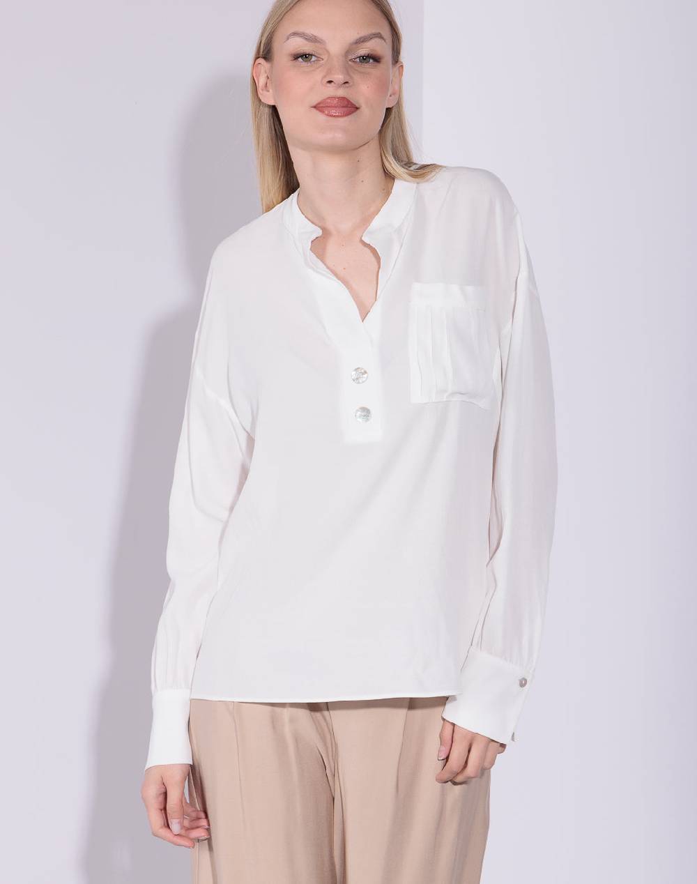 Risskio Kadin - Blusa tunisienne in georgette di viscosa