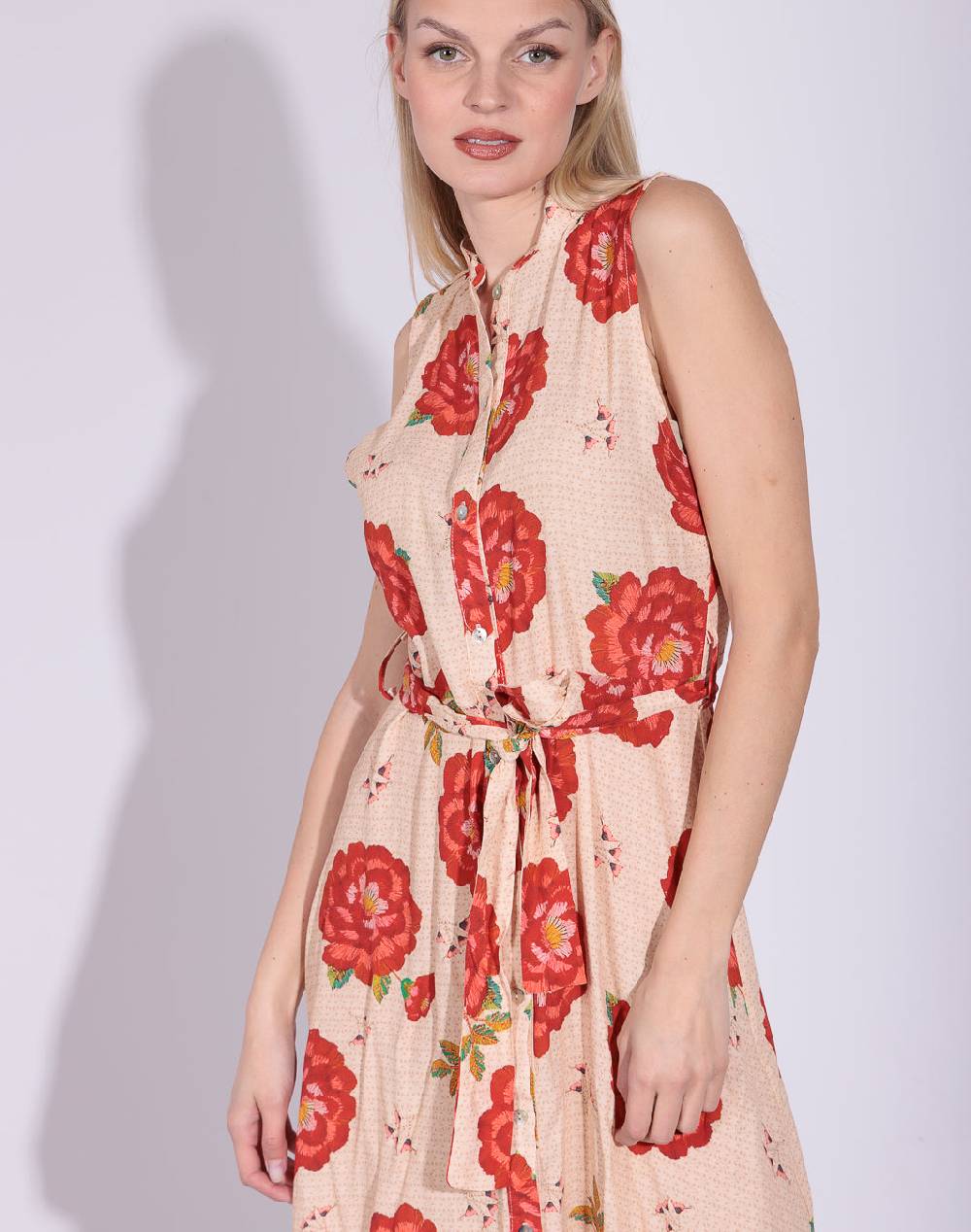 Risskio Mahika - Abito Chemisier Smanicato In Georgette Di Viscosa Stampata