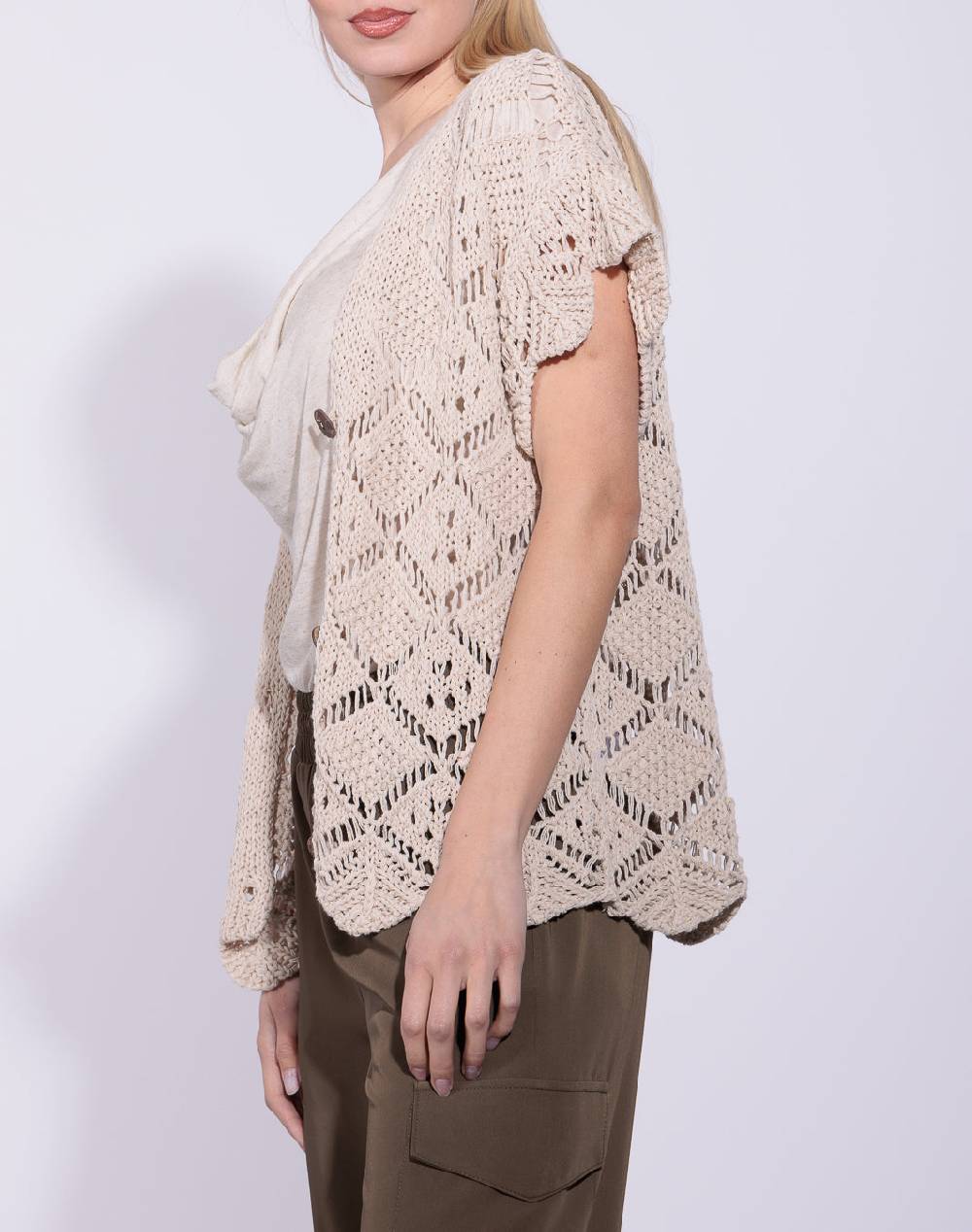 Risskio Ajay - Cardigan manica corta in filato