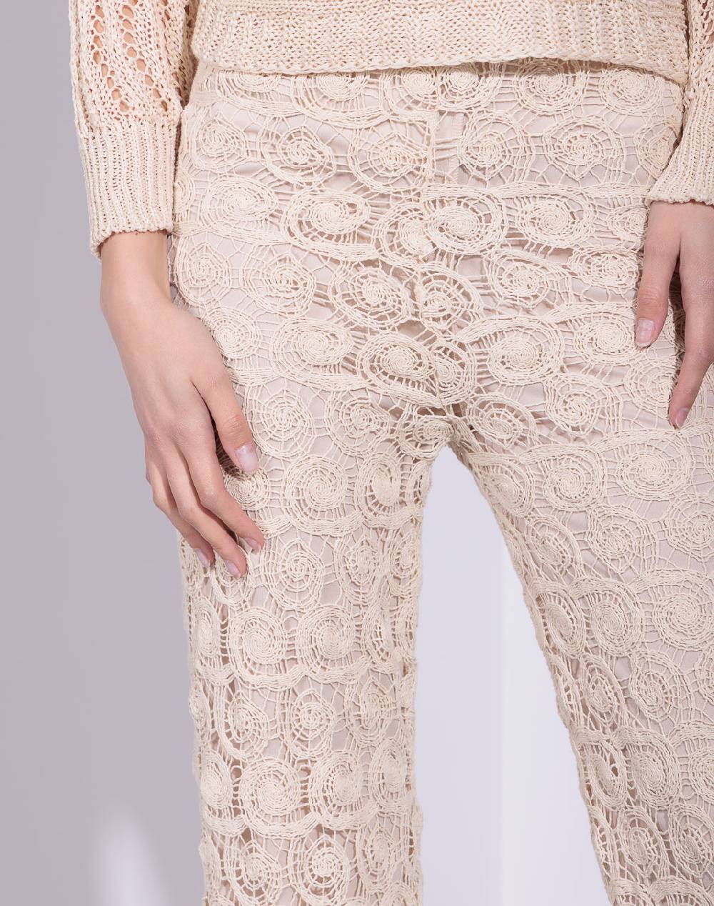 Risskio Aliza - Pantalone in pizzo crochet