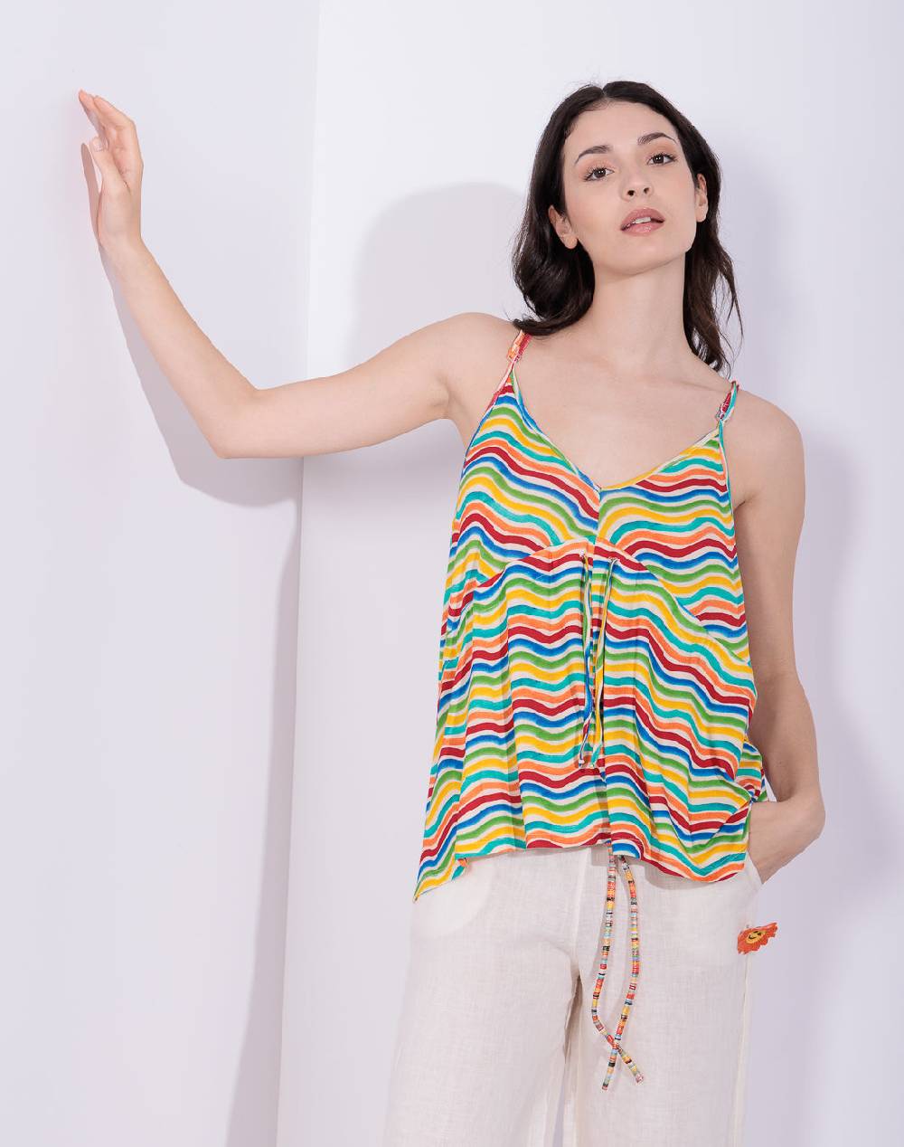 Risskio Angela - Top in jersey di viscosa stampata