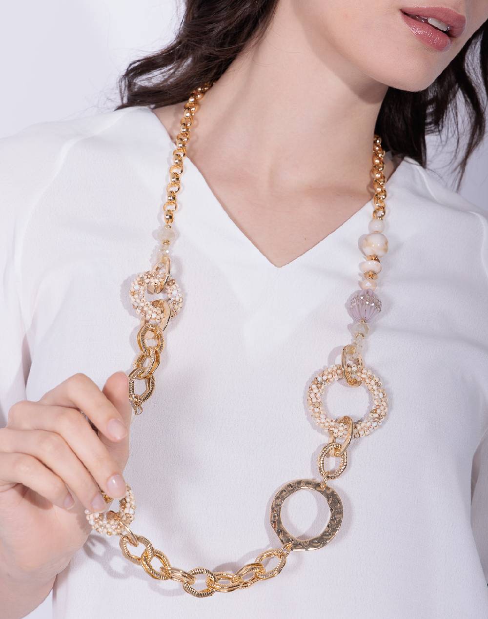 Risskio Belen - Collana Con Cerchi E Perline