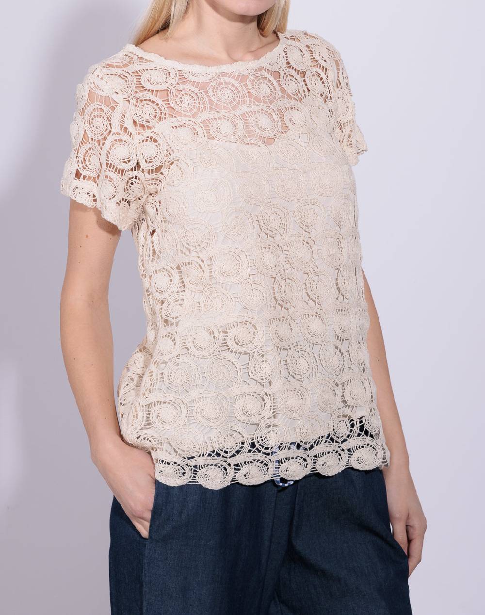 Risskio Bimalia - Top in pizzo crochet