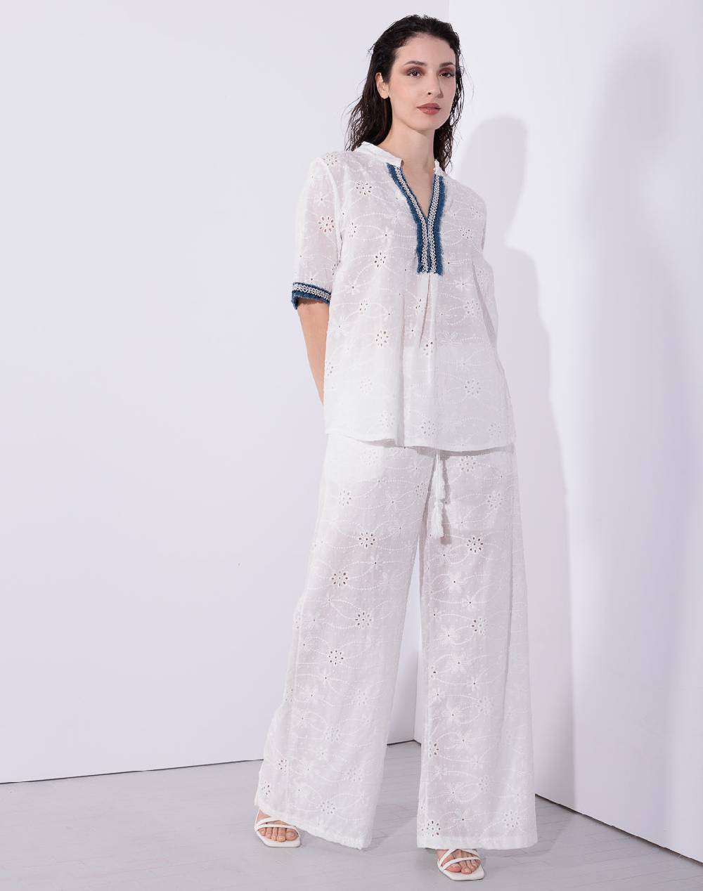 Risskio Curro - Pantaloni in Pizzo San Gallo