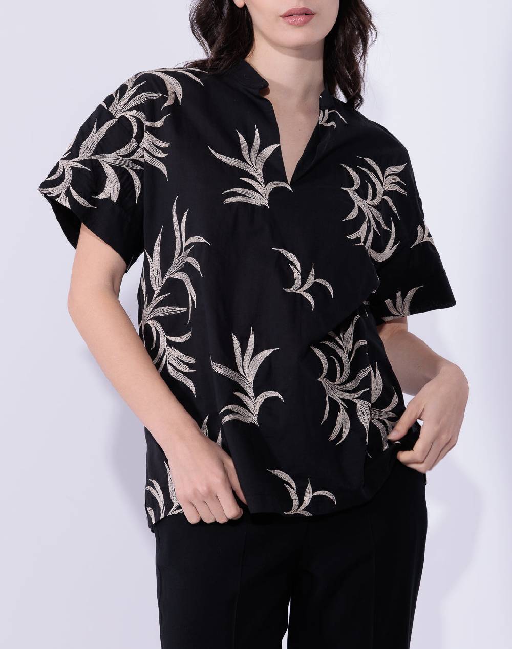 Risskio Damian - Blusa in mussola ricamata