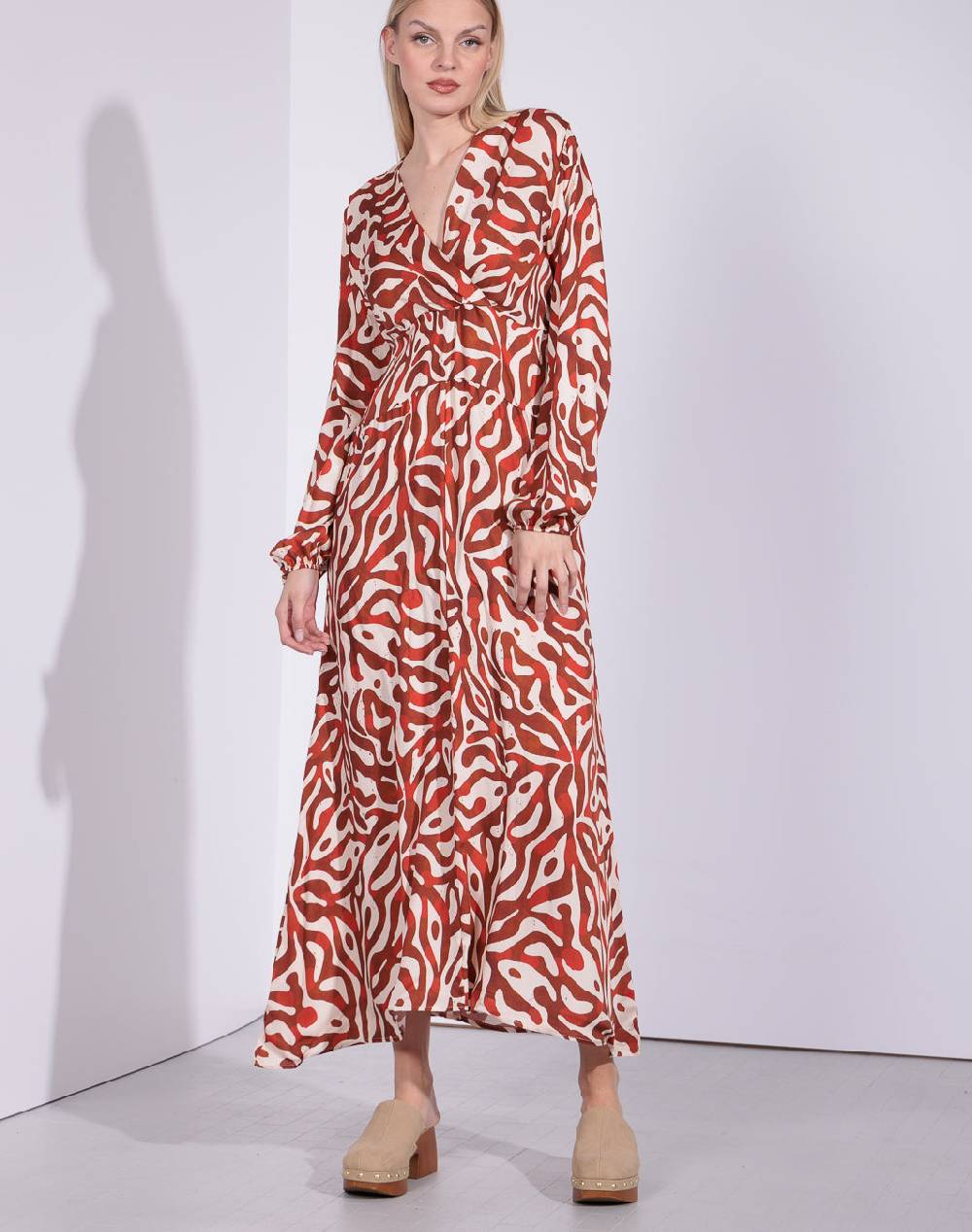 Risskio Denali - Abito lungo in viscosa stampata