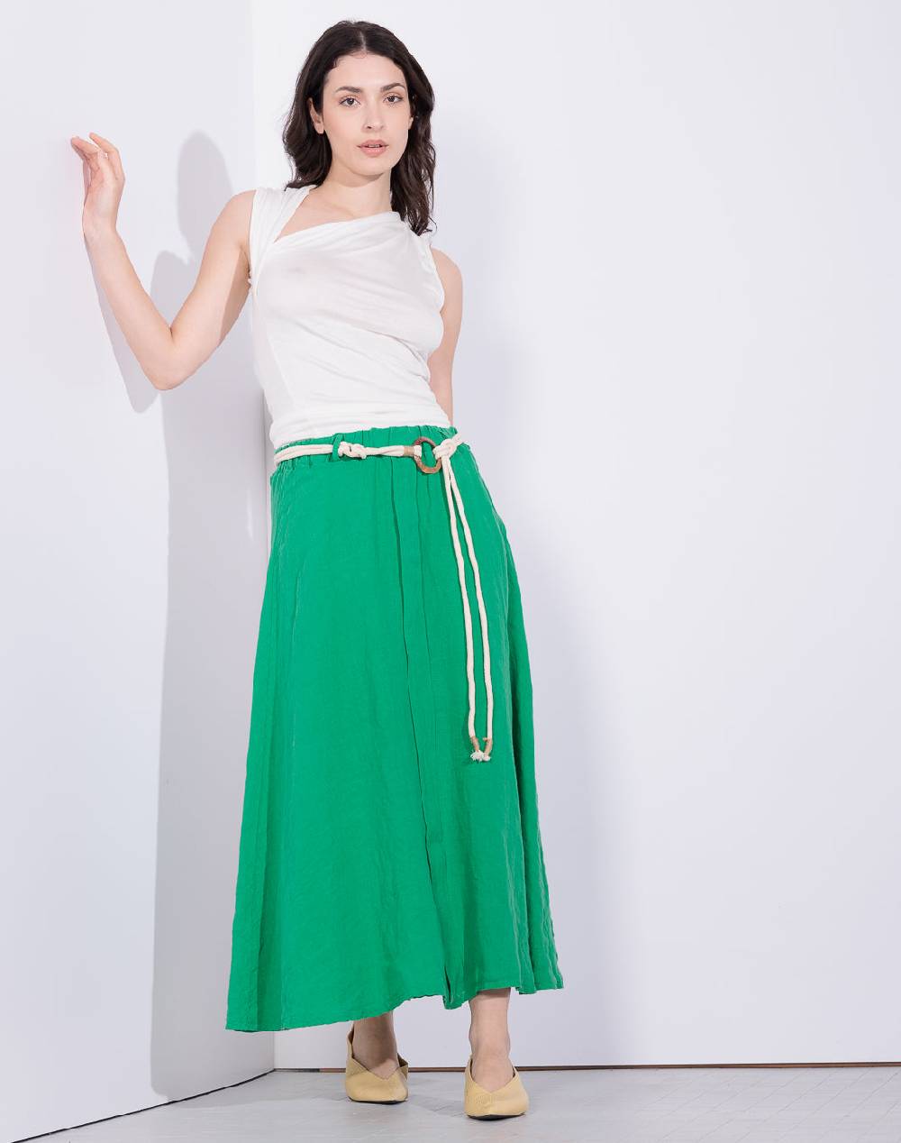 Risskio Elvio - Gonna Midi In Lino