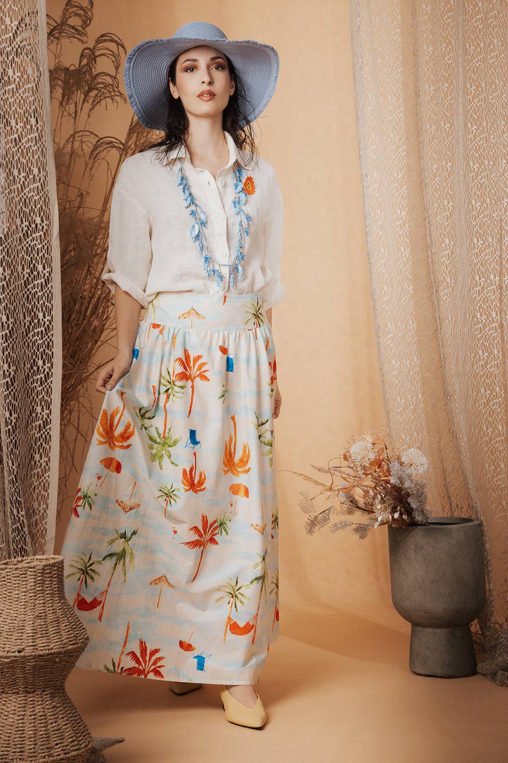 Risskio Gil - Gonna in popeline stampato