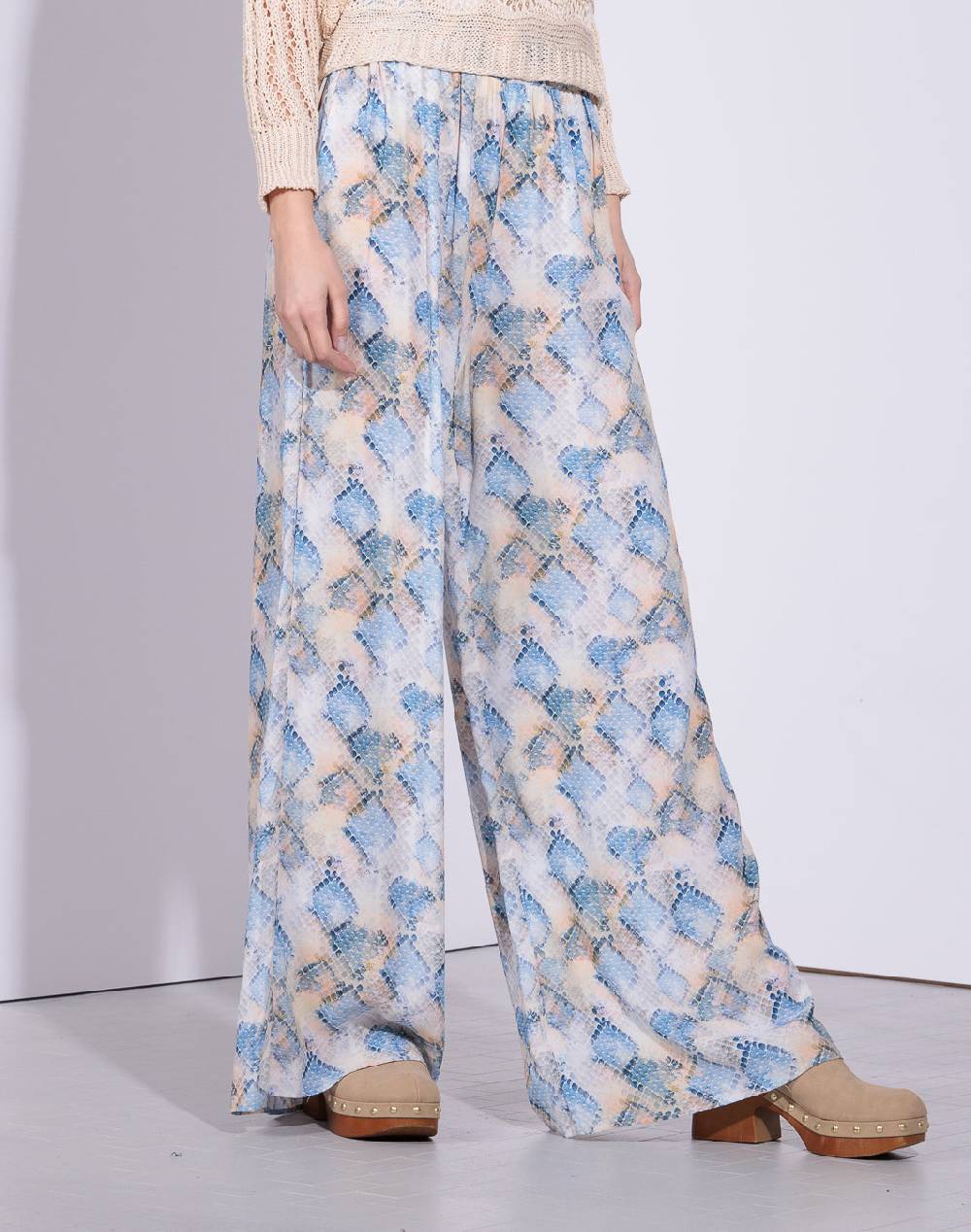 Risskio Jamila - Pantalone ius georgette di viscosa