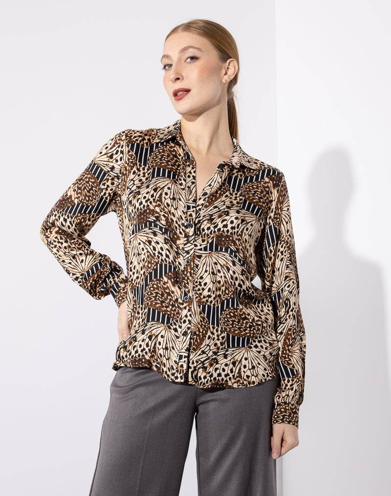 Risskio Kujaku - Camicia in viscosa stampata