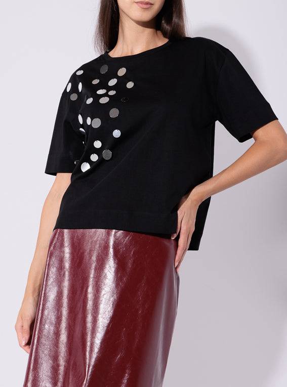 Risskio Levi - T-shirt con maxi paillettes