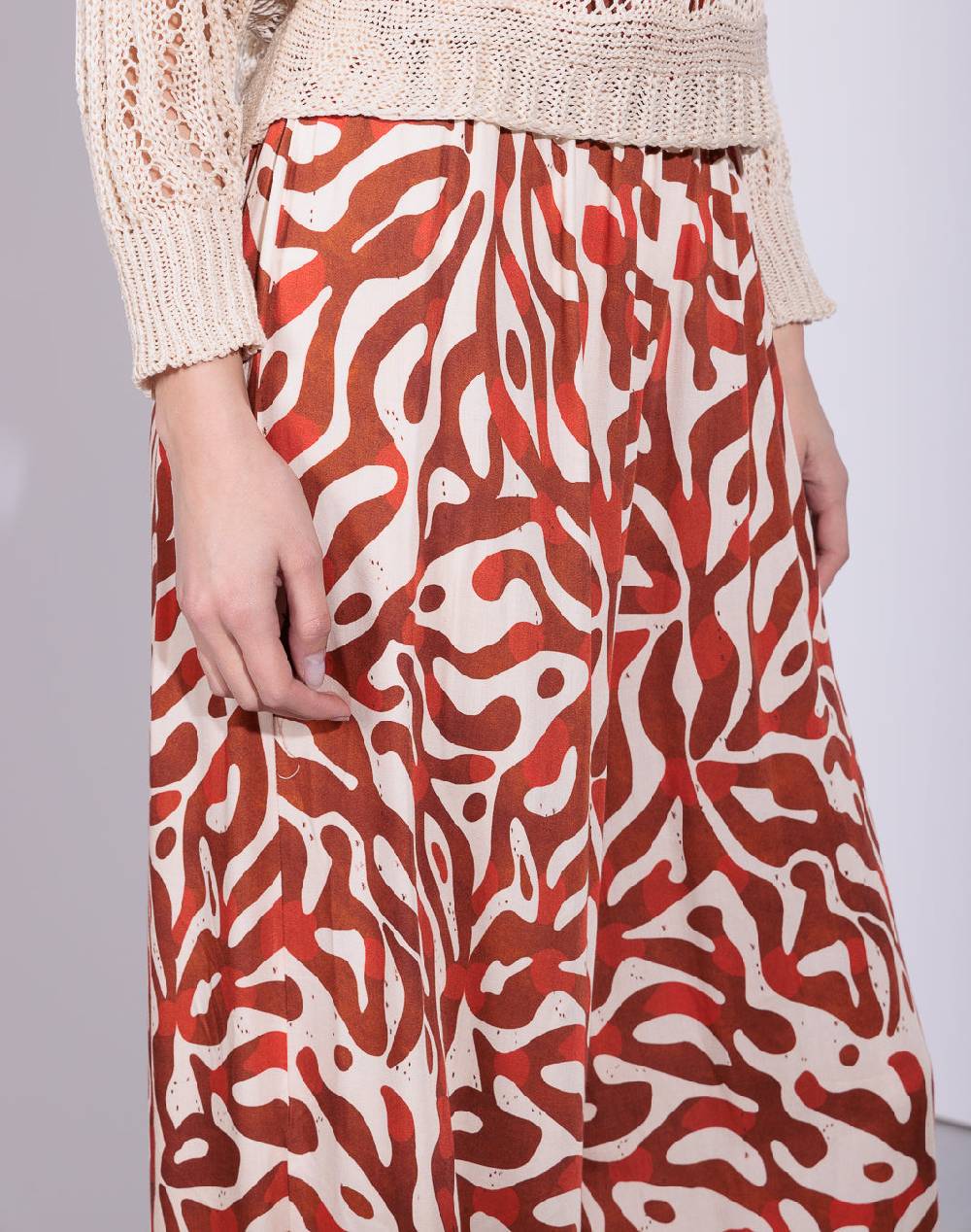 Risskio Uma - Pantalone Wide In Viscosa Stampata