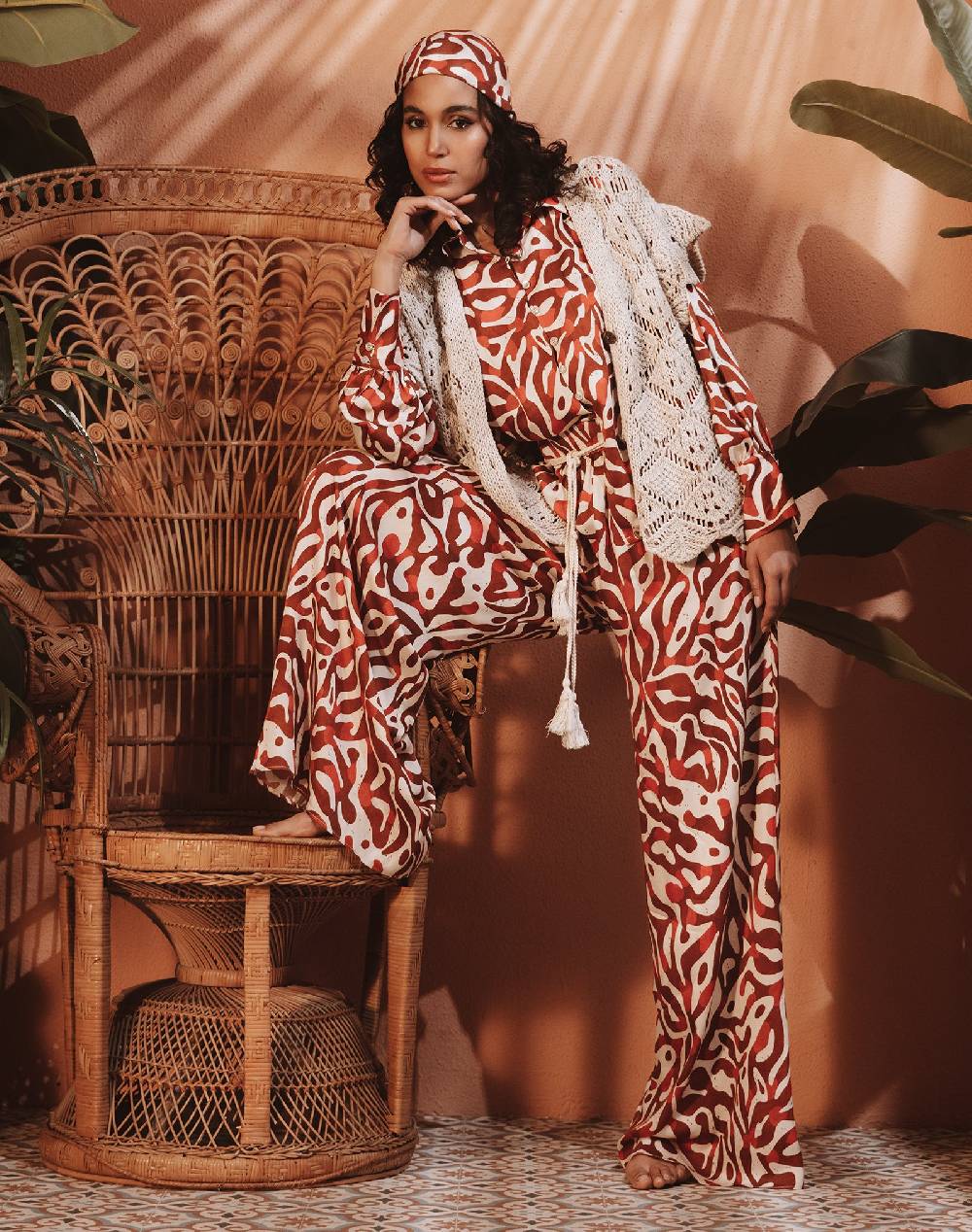 Risskio Uma - Pantalone wide in viscosa stampata