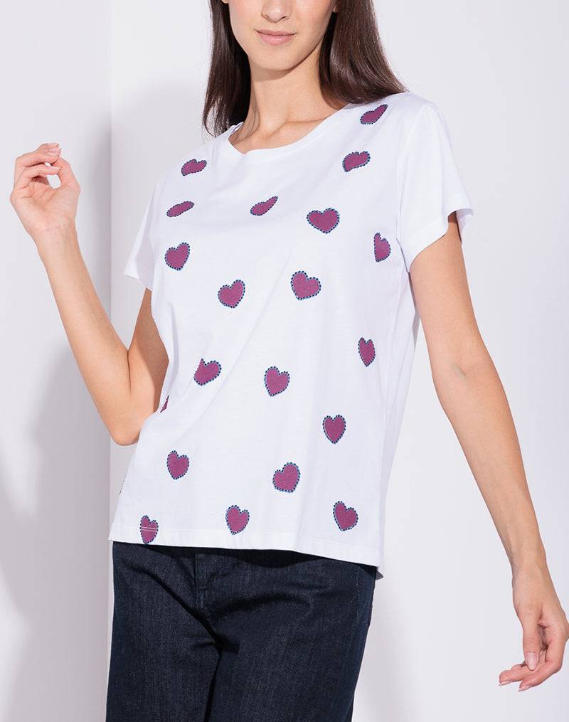 Risskio William - T-Shirt con stampa "cuori"