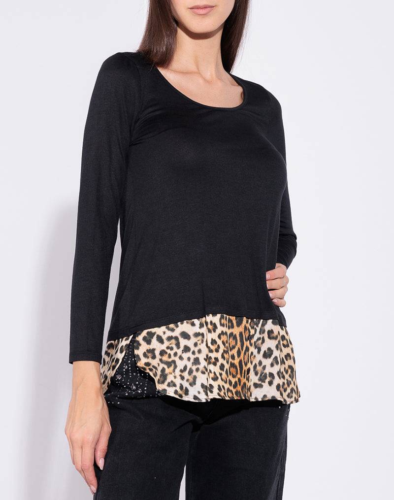 Risskio Sirio Animalier Winter Edition - Maglia in viscosa con inserto stampato