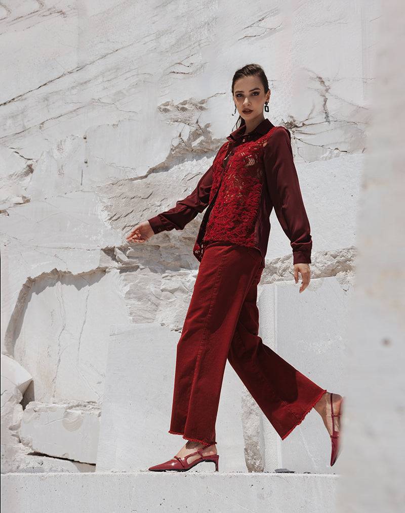 Risskio Sirrah Winter Edition - Pantalone cropped a palazzo