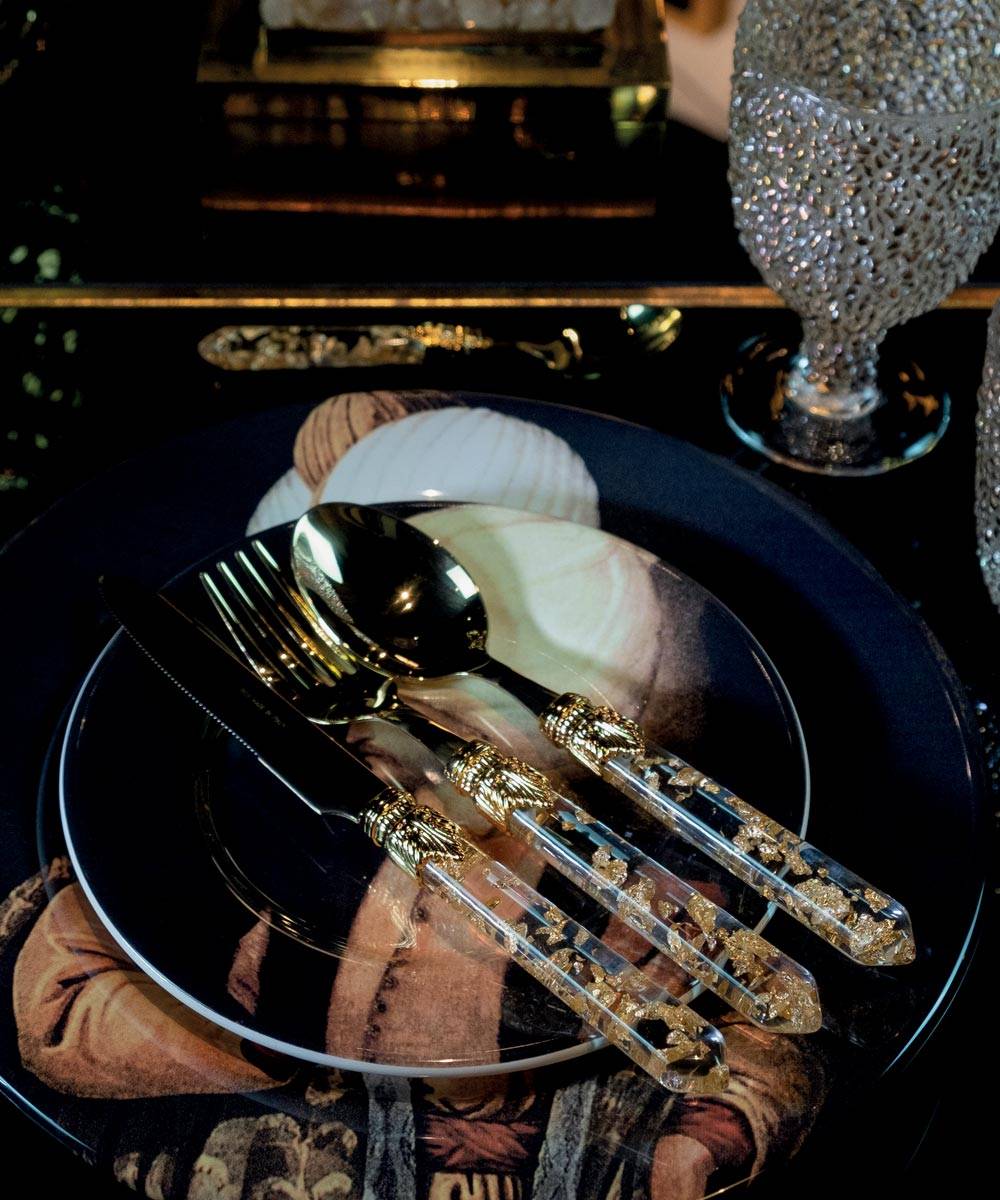 Rivadossi Sandro Luna Dorato 4 Pezzi Tavola