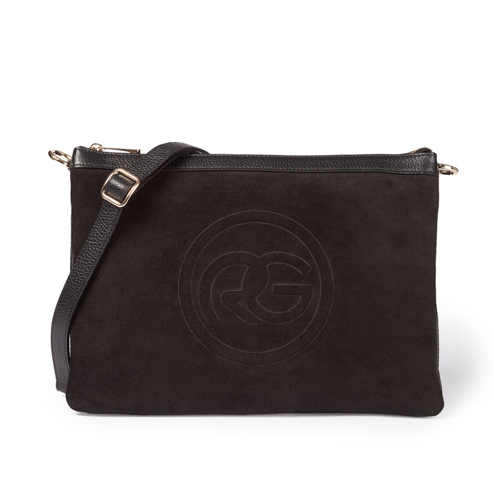 Roberta Gandolfi Alice Large Borsa In Camoscio E Pelle Martellata Con Tracolla Regolabile E Staccabile