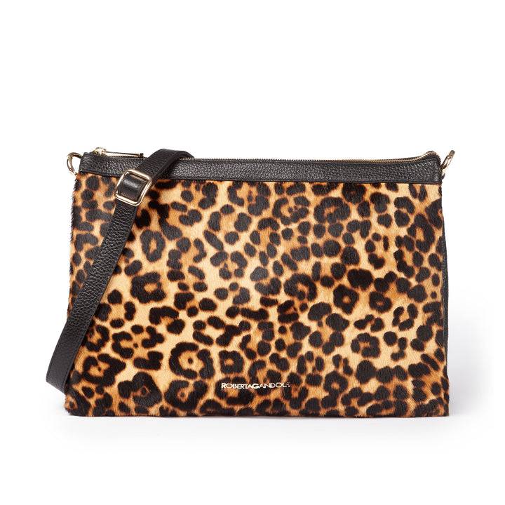 Roberta Gandolfi Alice Pony Large Borsa In Cavallino E Pelle Martellata Con Tracolla Regolabile E Staccabile