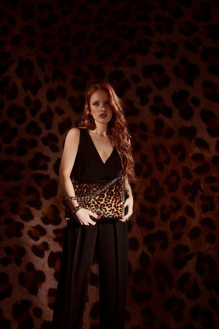 Roberta Gandolfi Alice Pony Large Borsa In Cavallino E Pelle Martellata Con Tracolla Regolabile E Staccabile