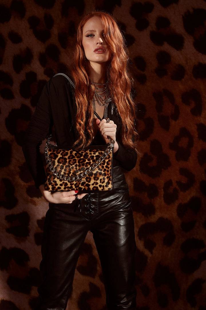 Roberta Gandolfi Alice Small Borsa In Camoscio E Pelle Martellata Con Tracolla Regolabile E Staccabile