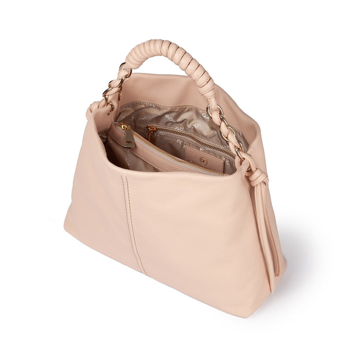 Roberta Gandolfi Amina Large Borsa A Mano In Pelle Con Manico Tubolare Fasciato E Tracolla Staccabile