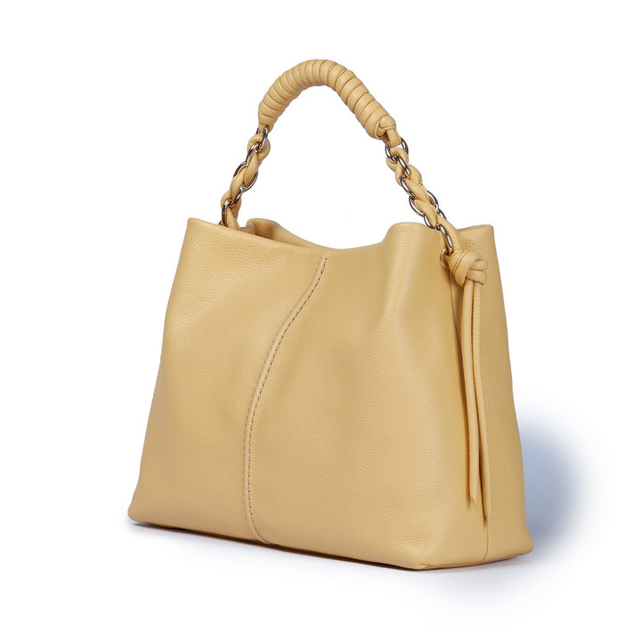 Roberta Gandolfi Amina Large Borsa A Mano In Pelle Con Manico Tubolare Fasciato E Tracolla Staccabile