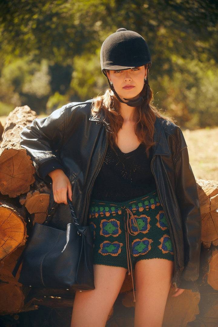 Roberta Gandolfi Asia Small Borsa A Mano In Pelle Con Tracolla Staccabile