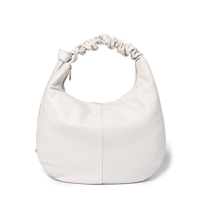 Roberta Gandolfi Azzurro Hobo large in morbida pelle nappa con manico arricciato regolabile