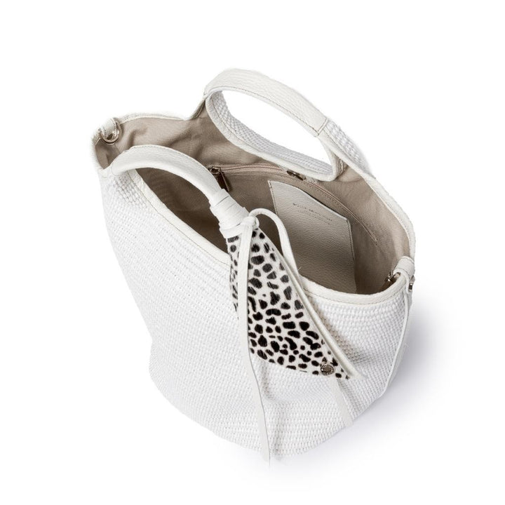 Roberta Gandolfi Beatrice Handbag In Raffia Con Finiture In Pelle Con Dettaglio Animalier E Tracolla Staccabile
