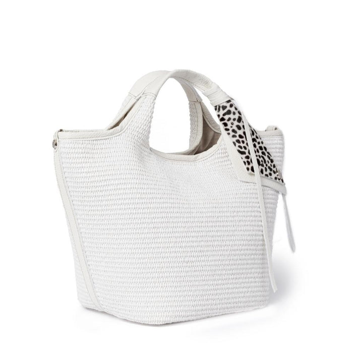 Roberta Gandolfi Beatrice Handbag In Raffia Con Finiture In Pelle Con Dettaglio Animalier E Tracolla Staccabile
