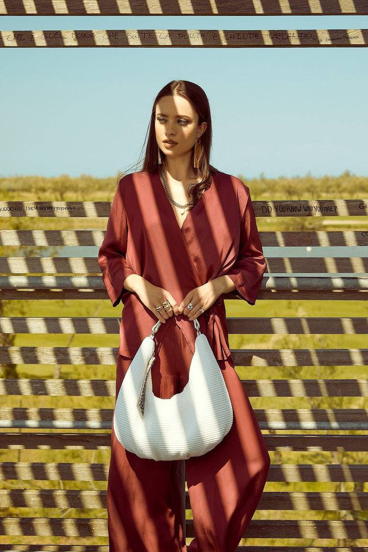 Roberta Gandolfi Beatrice Hobo Medium In Raffia E Finiture In Pelle Con Dettaglio Animalier E Tracolla Staccabile