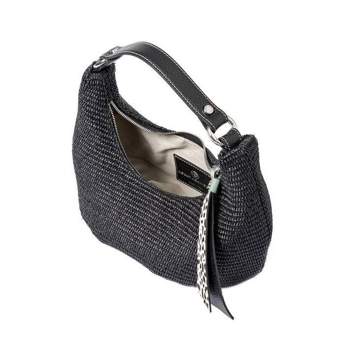 Roberta Gandolfi Beatrice Hobo Small In Raffia E Finiture In Pelle Con Dettaglio Animalier E Tracolla Staccabile