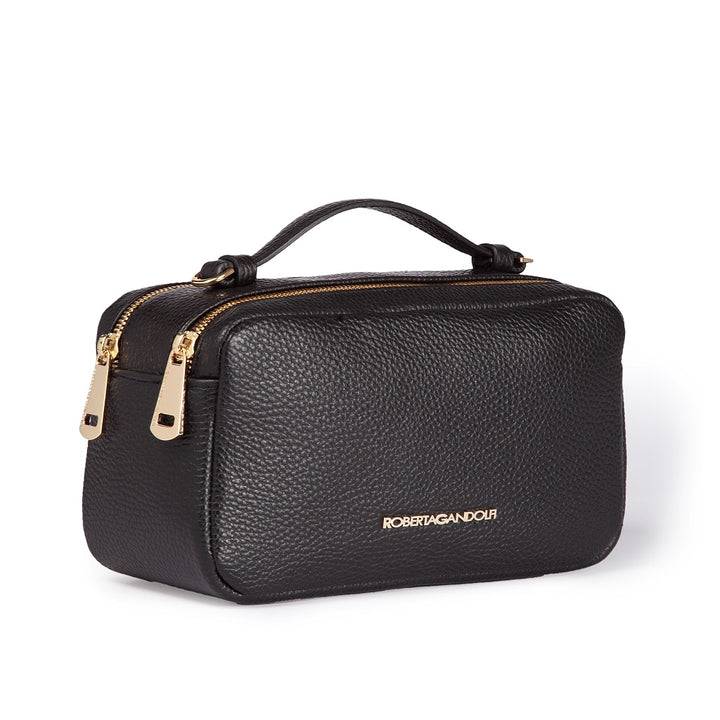 Roberta Gandolfi Brigida Camera Borsa In Pelle Con Doppio Scomparto E Tracolla In Catena Dorata Con Spallaccio Protettivo In Pelle