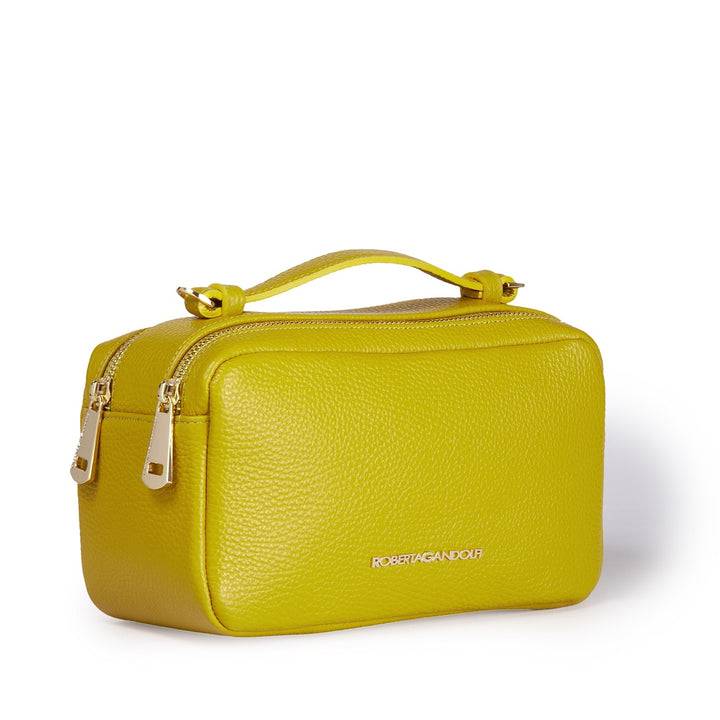 Roberta Gandolfi Brigida Camera Borsa In Pelle Con Doppio Scomparto E Tracolla In Catena Dorata Con Spallaccio Protettivo In Pelle