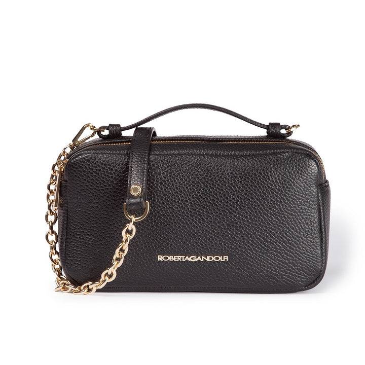 Roberta Gandolfi Brigida camera borsa in pelle con doppio scomparto e tracolla in catena dorata con spallaccio protettivo in pelle Roberta Gandolfi Brigida camera borsa in pelle con doppio scomparto e tracolla in catena dorata con spallaccio protettivo in pelle