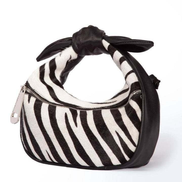 Roberta Gandolfi Bunny Pony Mini Bag In Pony Stampa Animalier E Finiture In Pelle Di Vitello Con Tracolla Staccabile