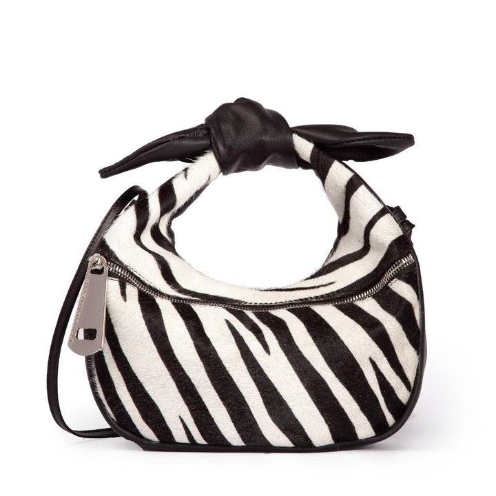 Roberta Gandolfi Bunny Pony mini bag in pony stampa animalier e finiture in pelle di vitello con tracolla staccabile
