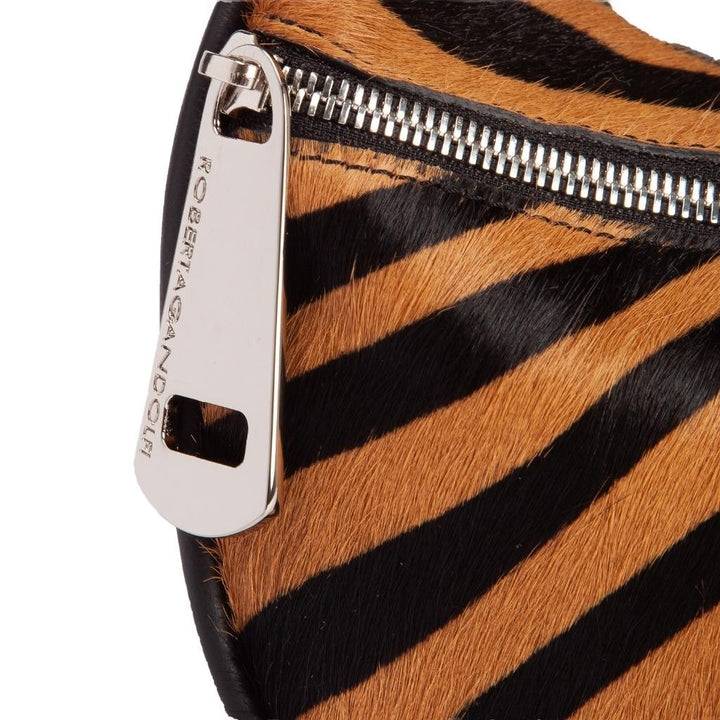 Roberta Gandolfi Bunny Pony Mini Bag In Pony Stampa Animalier E Finiture In Pelle Di Vitello Con Tracolla Staccabile