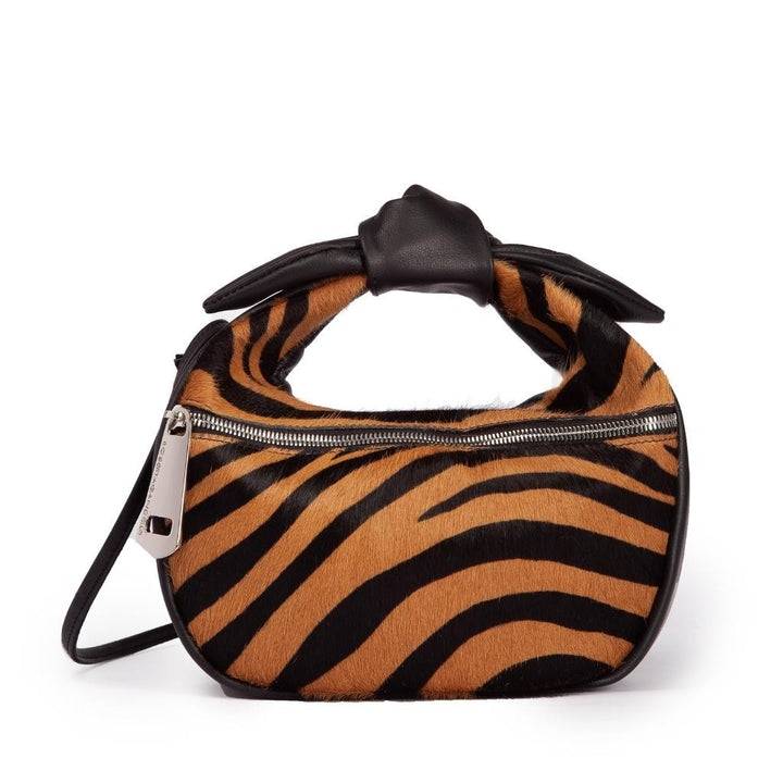 Roberta Gandolfi Bunny Pony mini bag in pony stampa animalier e finiture in pelle di vitello con tracolla staccabile