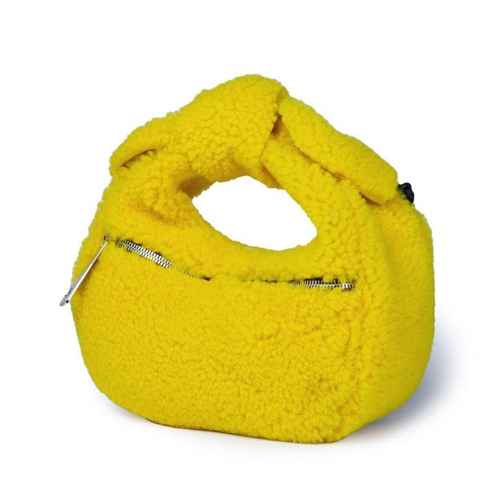 Roberta Gandolfi Bunny Teddy Mini Bag In Shearling Con Tracolla In Pelle Staccabile