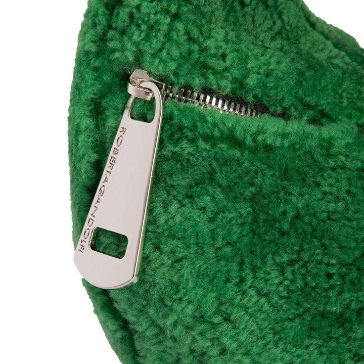 Roberta Gandolfi Bunny Teddy Mini Bag In Shearling Con Tracolla In Pelle Staccabile