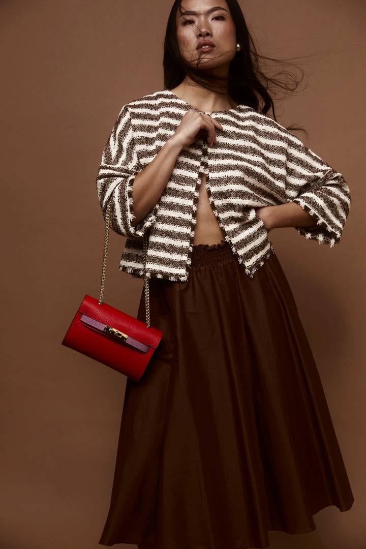 Roberta Gandolfi Chiara Tracollina Crossbody Con Chiusura Girello E Tracolla In Catena