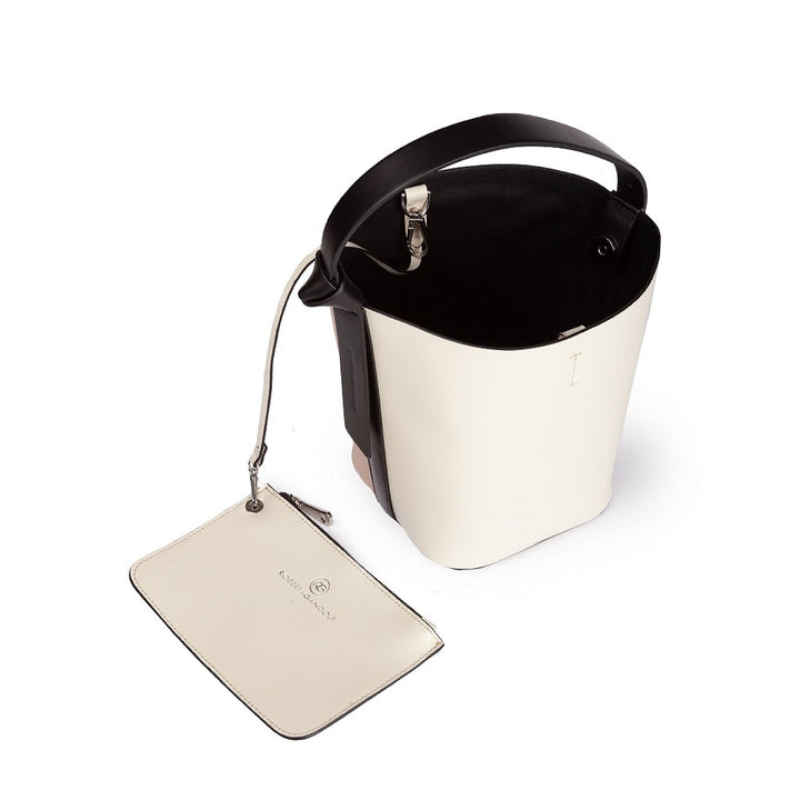 Roberta Gandolfi Cinzia Bucket Medium Medium In Pelle Bicolor Con Tracolla Staccabile