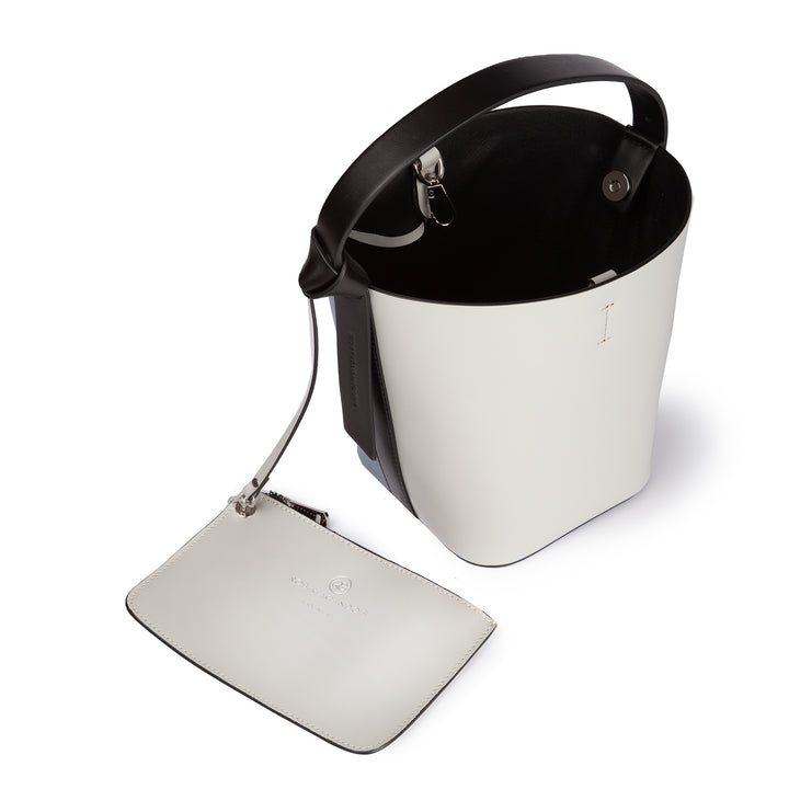 Roberta Gandolfi Cinzia Bucket Medium Medium In Pelle Bicolor Con Tracolla Staccabile