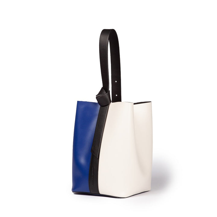 Roberta Gandolfi Cinzia Bucket Medium Medium In Pelle Bicolor Con Tracolla Staccabile